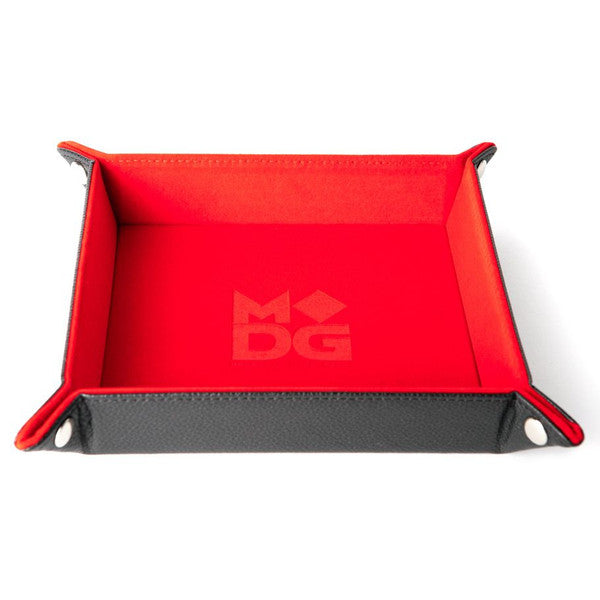 FanRoll by MDG Velvet Folding Dice Tray Leather Backing Red Main image