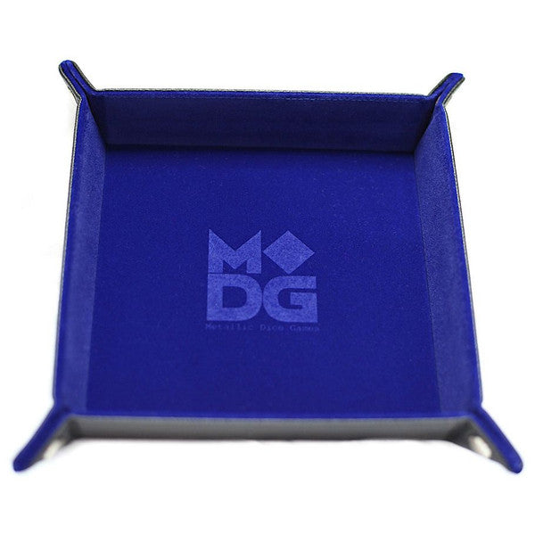 FanRoll by MDG Velvet Folding Dice Tray Leather Backing Blue Main image