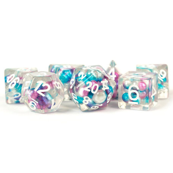 FanRoll by MDG Numbers 16mm Resin Poly Set Pearl Purple Teal White