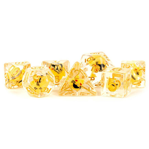 FanRoll by MDG Dragons 7-Set Cat Resin Poly Dnd Dice Set