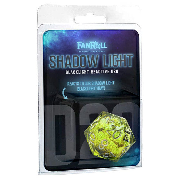 FanRoll by MDG Dice Blacklight Neon Green Liquid Core D20 Main image