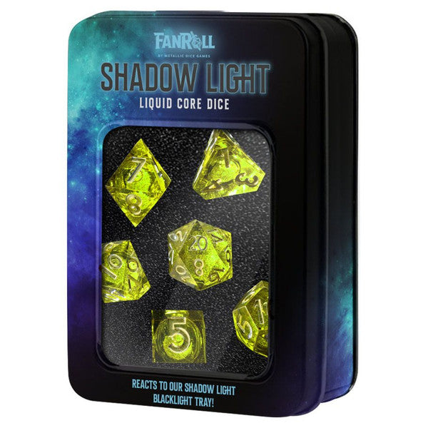 FanRoll by MDG Green Blacklight Neon Liquid Core Dice Set