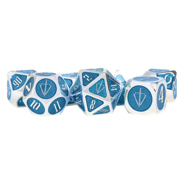 FanRoll by MDG lt Bu Enamel Fanroll Metal Dice Set Silver