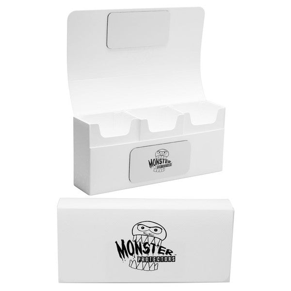 Monster Protectors Deck Box Triple White Magnetic Holds 225 Cards
