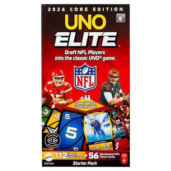 Mattel, Inc. Mattel Uno NFL Elite Card Game 2024 Core Edition with Foil Cards