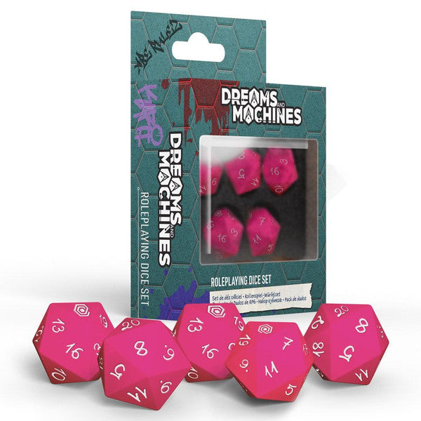Modiphius Entertainment Dreams and Machines Dice Set Hot Pink Accessory