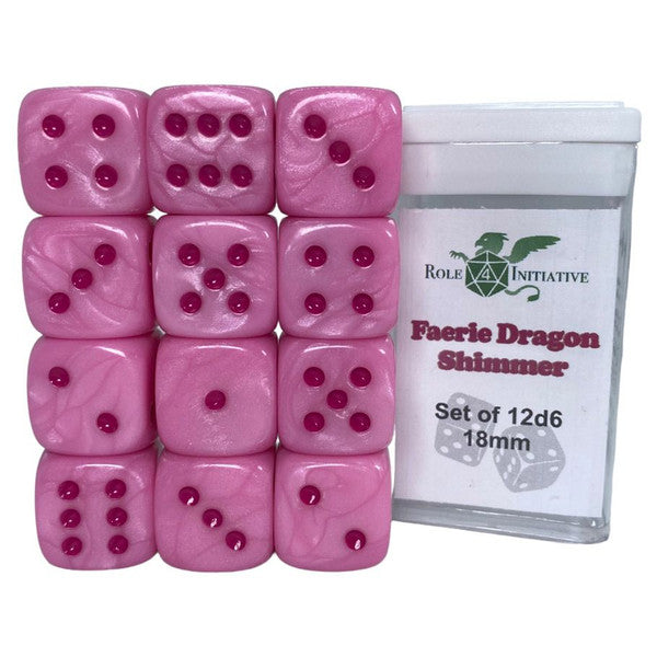 Role 4 Initiative Shimmer D6 Cube 18mm Faerie Dragon 12 Dice Main image