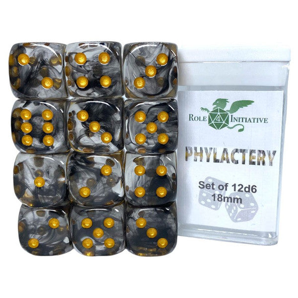 Role 4 Initiative Gold D6 Cube 18mm Diffusion Phylactery Main image