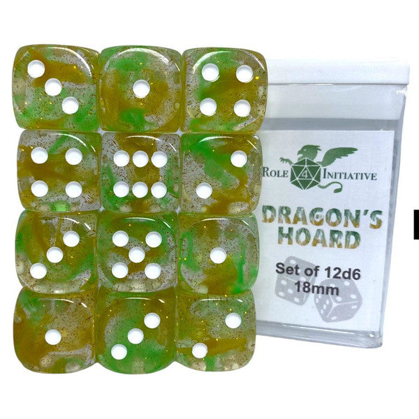 Role 4 Initiative White D6 Cube 18mm Diffusion Dragon's Hoard Main image