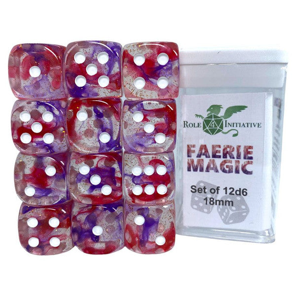 Role 4 Initiative Dice D6 Cube 18mm Diffusion Faerie Magic