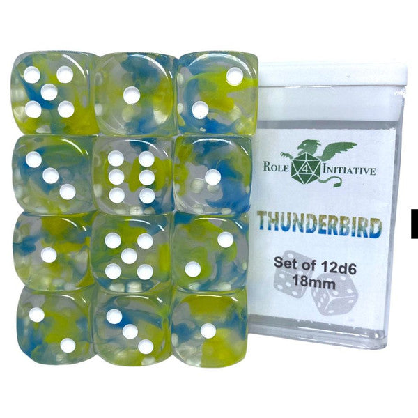 Role 4 Initiative Thunderbird 18mm Diffusion D6 Cube 12 Pack Main image