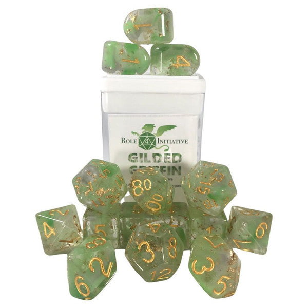 Role 4 Initiative Diffusion Gilded Griffin Dice Set of 15 All Numbers