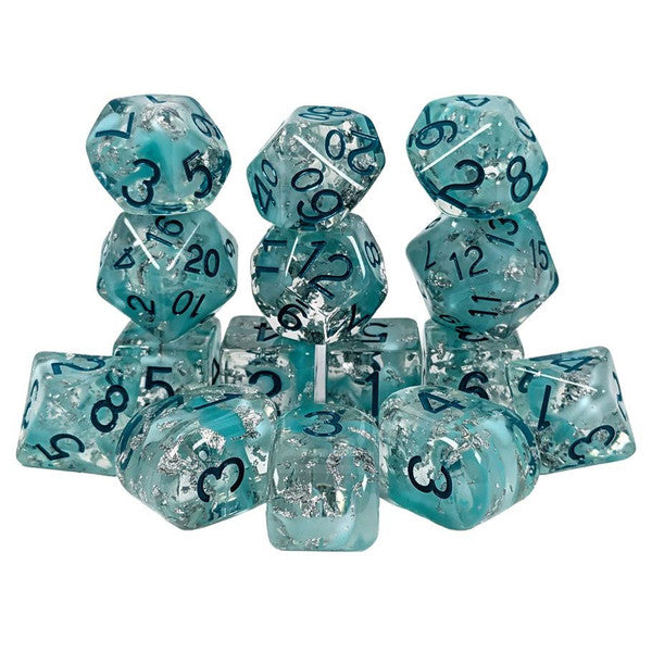 Role 4 Initiative Diffusion Arctic Blast Polyhedral Dice Set of 15 Blue 15