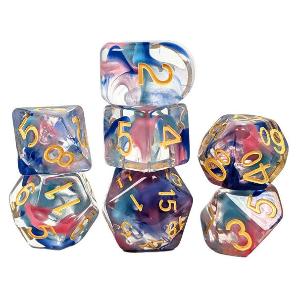 Role 4 Initiative Diffusion Coral Reef Polyhedral Dice Set of 7