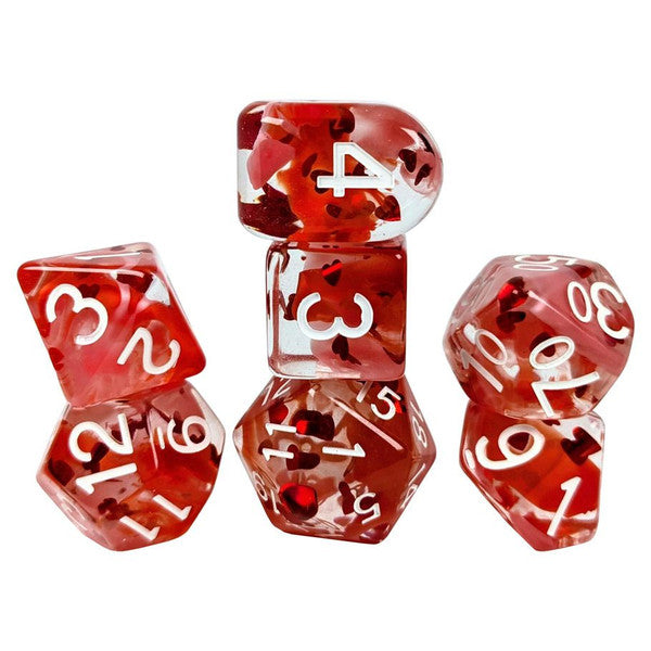 Role 4 Initiative white 7 Large High Visibility Polyhedral Dice Lovestruck