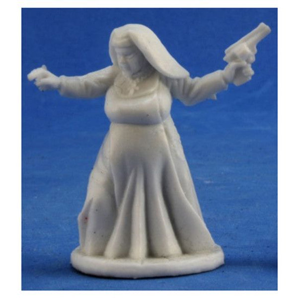 Reaper Miniatures Reaper Nun With Revolver 25mm Unpainted Polymer Model Main image