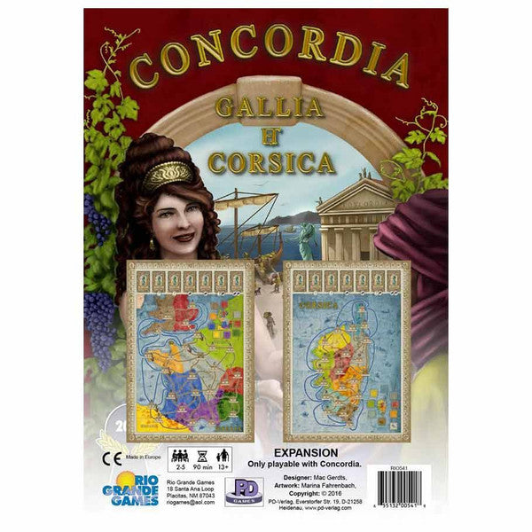 Rio Grande Games Concordia Gallia Corsica Board Game Expansion