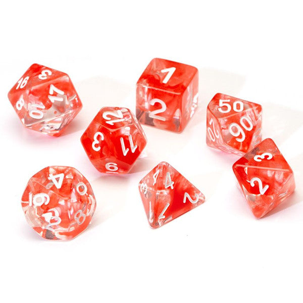 Sirius Dice Transparent 7-Set Cloud Resin Red White