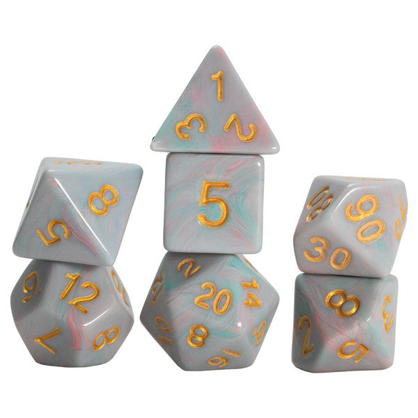 Sirius Dice Set Teal Unicorn Poly With Gold 7