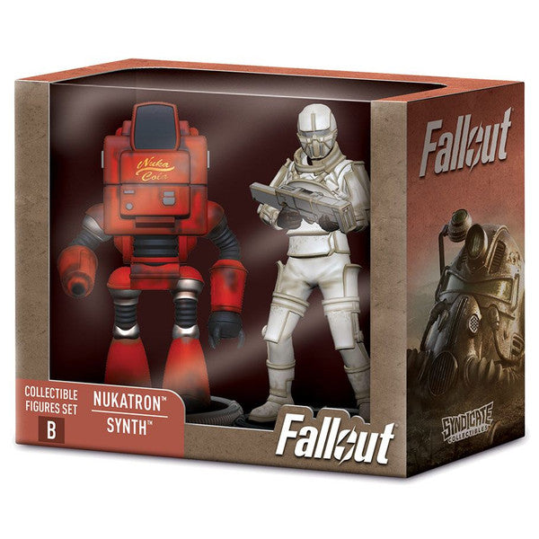 Syndicate Collectibles Fallout Collectible Figures Set Nukatron Synth Toynk 3-In