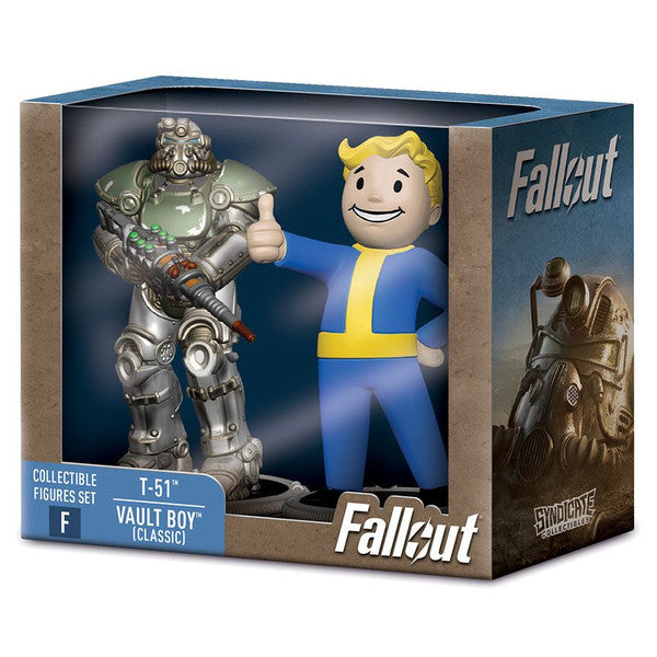 Syndicate Collectibles Fallout Collectible Figures Set T-51 Vault Boy Classic To