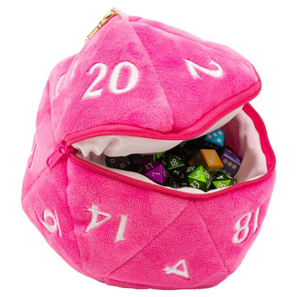 Ultra Pro Dice Bag D20 Plush Pink RPG Game Carry Up to 50 Dice