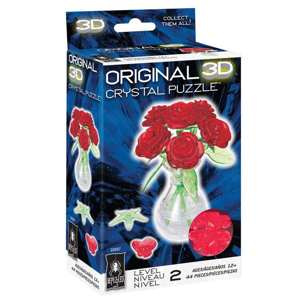 University Games 3D Crystal Roses Puzzle Red