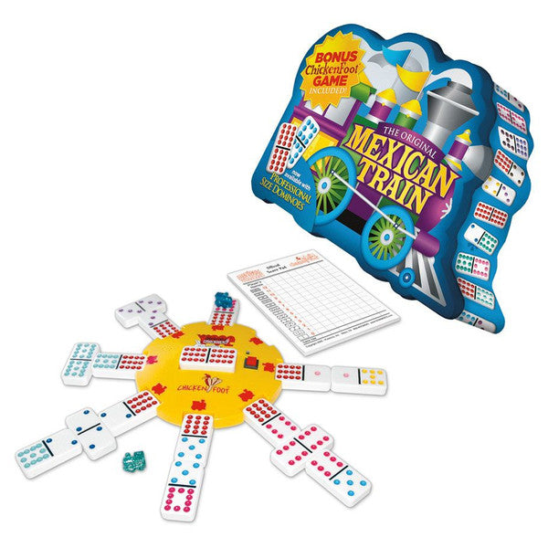 University Games Mexican Train Deluxe Double 12 Dominoes with Chickenfoot Game Main image