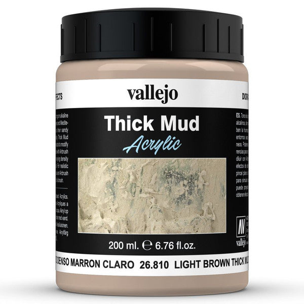 Vallejo Diorama Fx De Mud Light Brown Thick 200ml Premium Acrylic Color