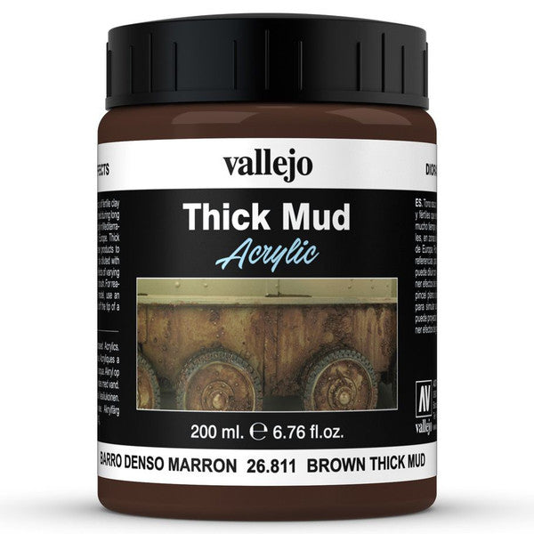 Vallejo Diorama Fx De Mud Brown Thick 200ml Premium Acrylic Color