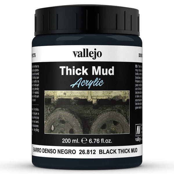 Vallejo Diorama Fx De Mud Black Thick 200ml Premium Acrylic Color