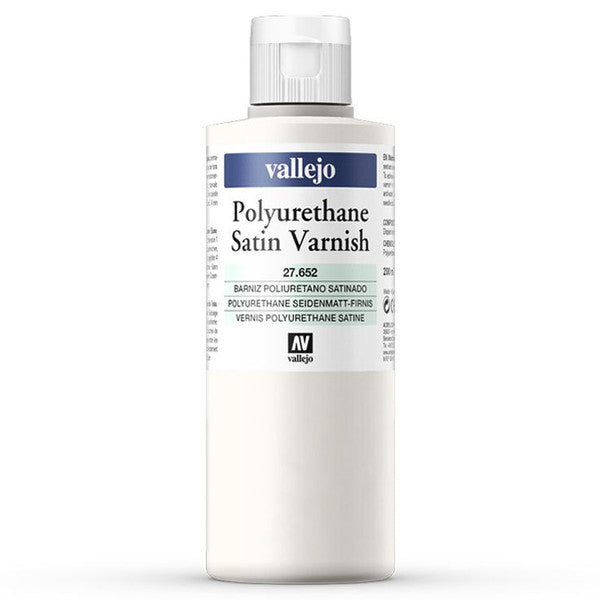 Vallejo Auxiliaries Satin Varnish Polyurethane Clear Coat 200ml
