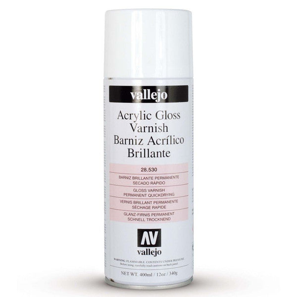 Vallejo Spray Gloss Varnish Acrylic Protection 400ml