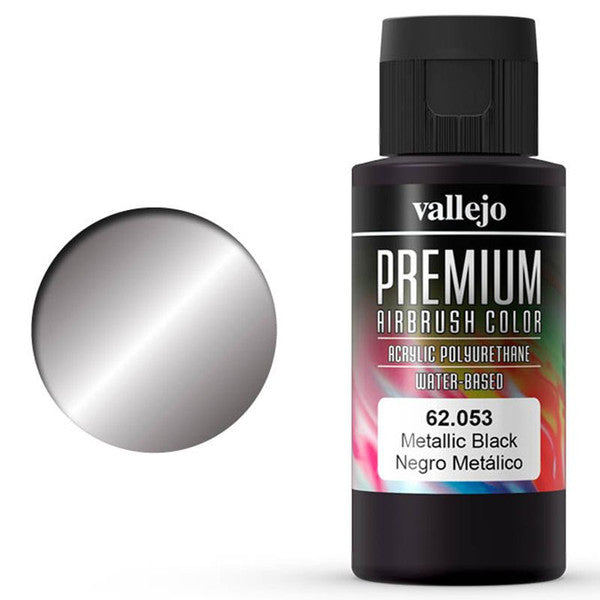 Vallejo Airbrush Color Metallic Black 60ml Main image