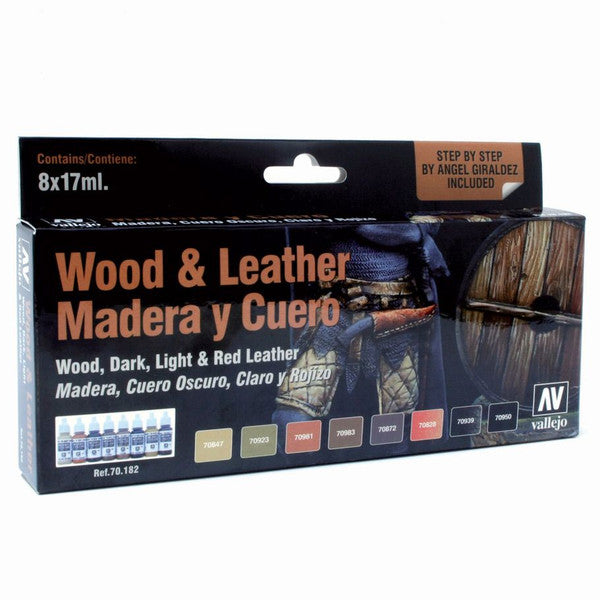 Vallejo Model Color Effects Paints Wood Leather Set 8 Colors