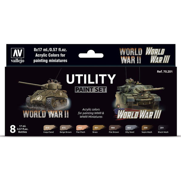 Vallejo Model Color Utility Paint Set WWII Historic Military Shades