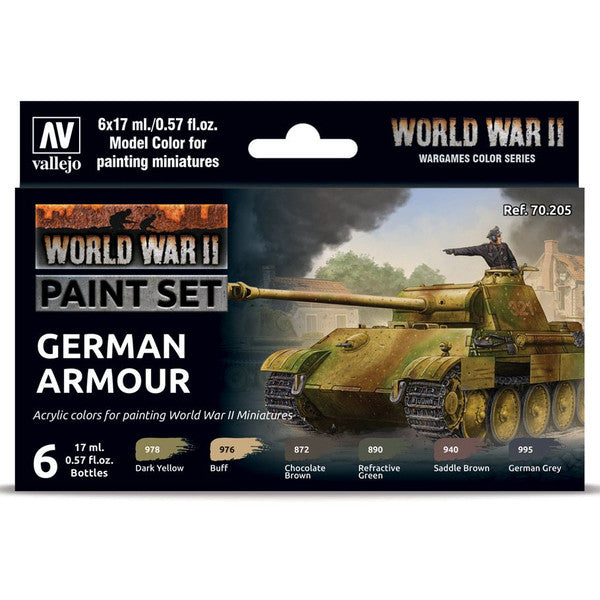 Vallejo Model Color WWII German Armour Paint Set 6 Colors