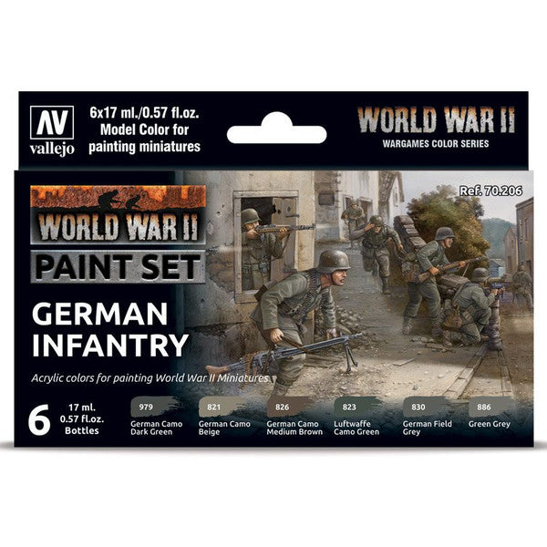 Vallejo Model Color WWII German Infantry Paint Set 6 Colors