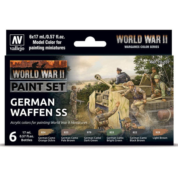 Vallejo Model Color WWII German Waffen SS Paint Set 6 Colors