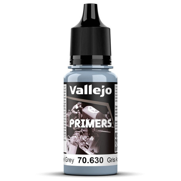 Vallejo Game Air Primer Steel Grey Polyurethane Surface Color 18ml
