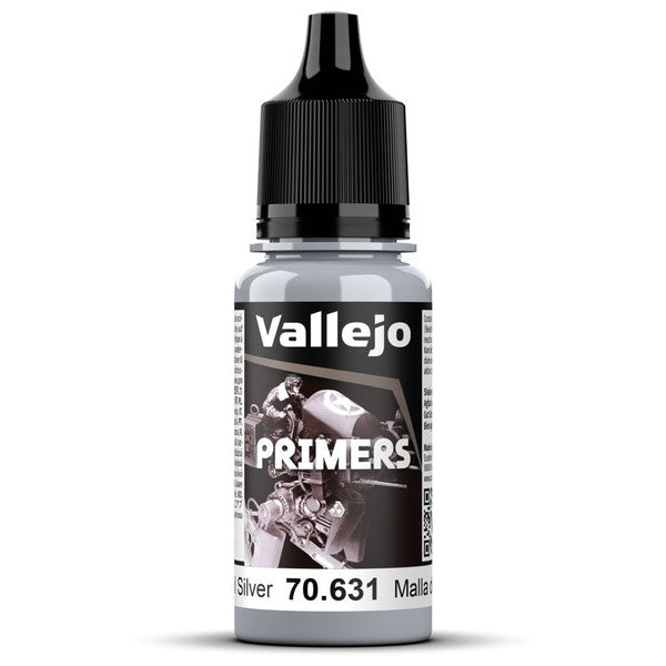 Vallejo Game Air Primer Chainmail Silver Matte Fast Drying 18ml