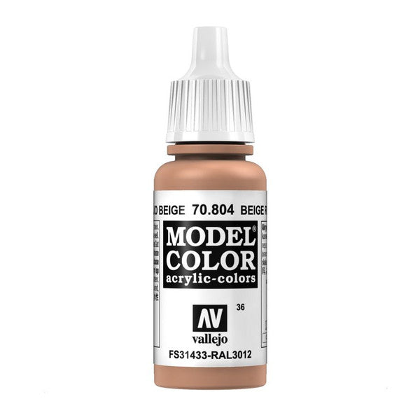 Vallejo Matt Beige Red Acrylic Paint 18ml