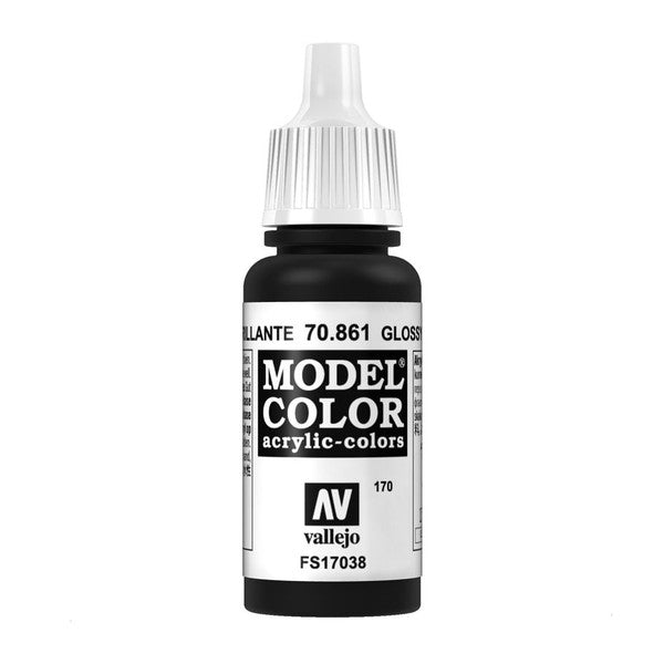 Vallejo Gloss Black Acrylic Paint 18ml