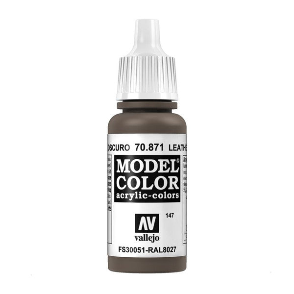 Vallejo Matt Leather Brown Acrylic Paint 18ml