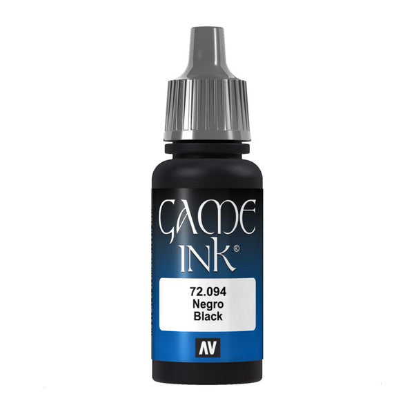 Vallejo Black Ink Satin Finish Acrylic Paint 18ml Main image