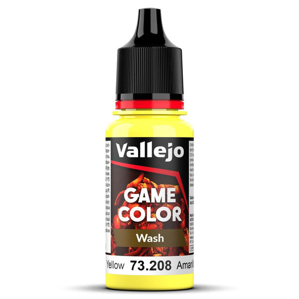 Vallejo Game Color Wash Yellow Acrylic Paint 18ml