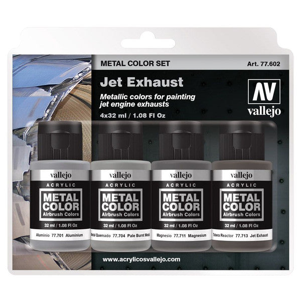 Vallejo Metal Jet Exhaust Metallic Paint Set 4 Bottles 32ml