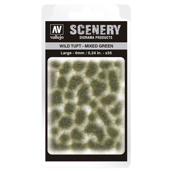 Vallejo Scenery Wild Tuft Mixed Green Large 6mm 0 24 in Paints Main image